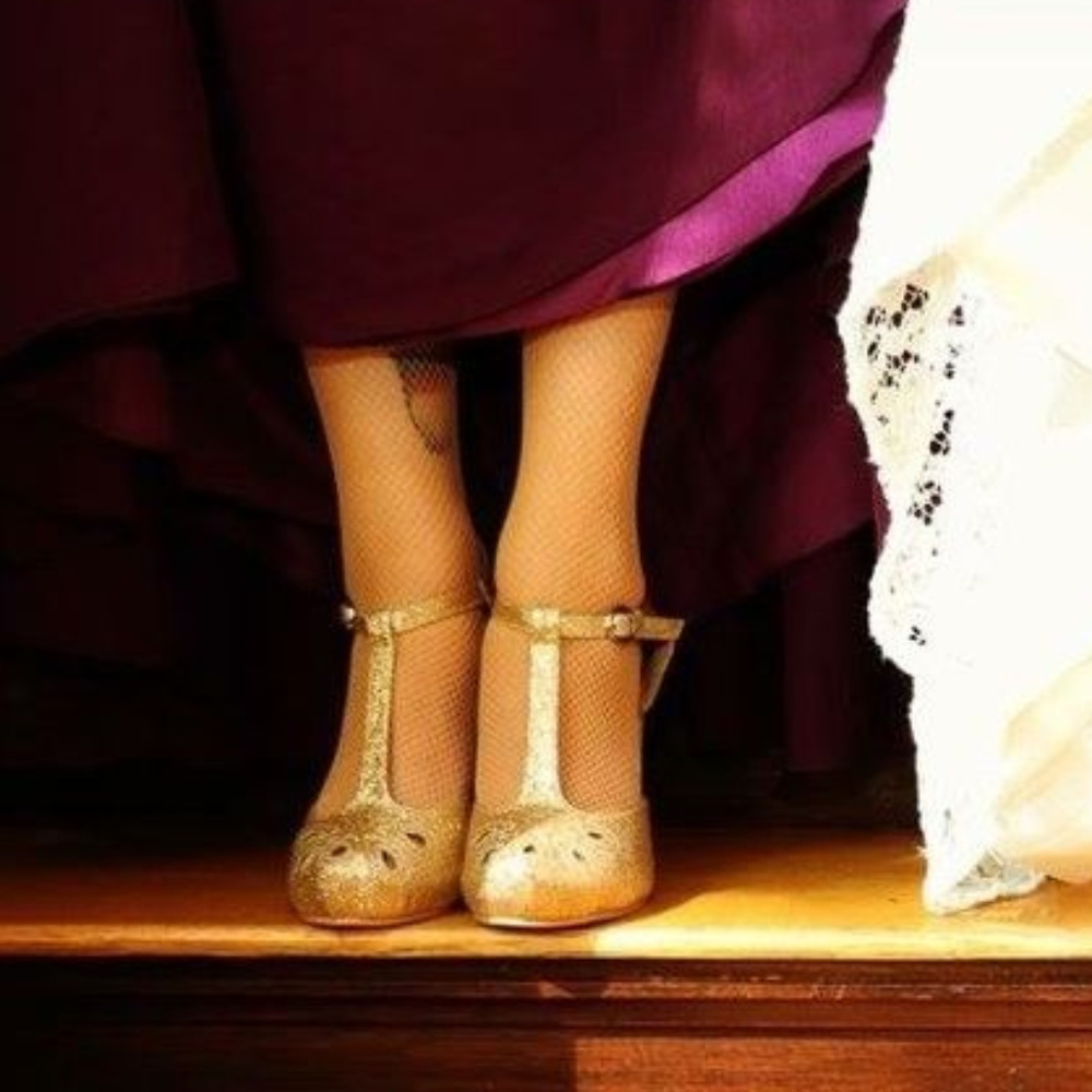 Gold Kitten Heels